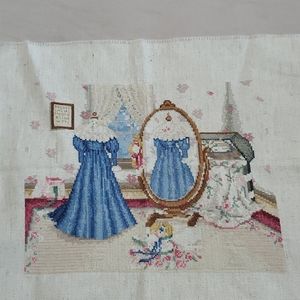 Cross stich decorative pillowcase fabric